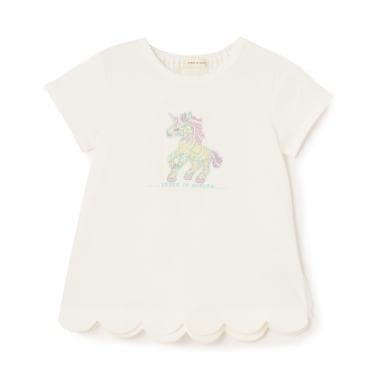 ユニコーンリバティアップリケTシャツ