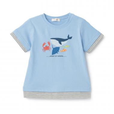 接触冷感海の生物プリント半袖Ｔシャツ