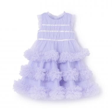 チュールフリルドレス