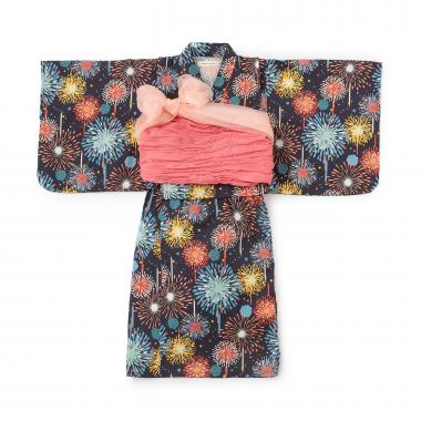 花火柄浴衣セット