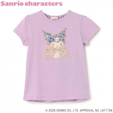 【シナモロール/クロミ】リバティアップリケAラインTシャツ