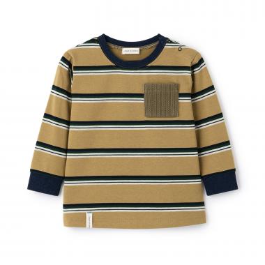 ケーブルポケットボーダーTシャツ