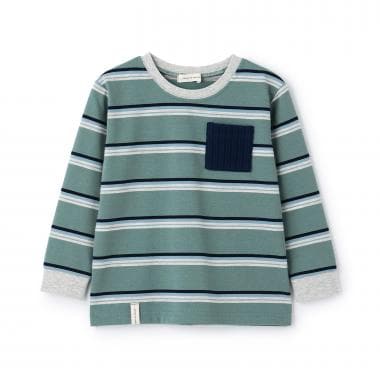ケーブルポケットボーダーTシャツ