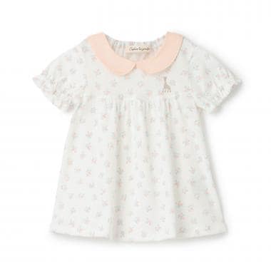 花柄プリント半袖Tシャツ