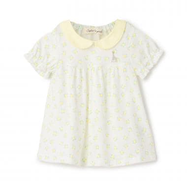 花柄プリント半袖Tシャツ