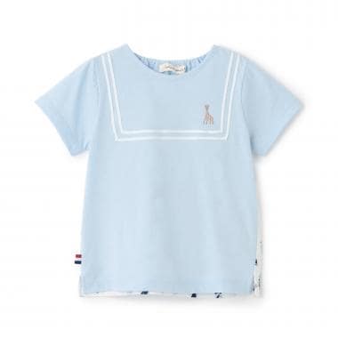 ヨット柄サッカー切り替え半袖Tシャツ