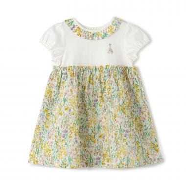 リップル花柄半袖ワンピース