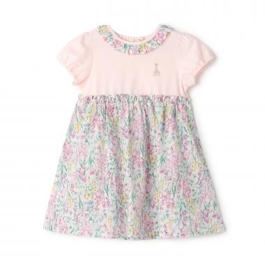 リップル花柄半袖ワンピース