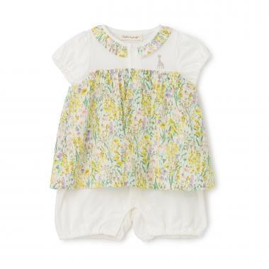 リップル花柄ショートオール