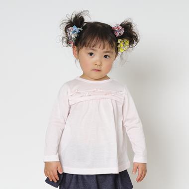 【KISETTE】 フリル長袖Tシャツ【日本製】