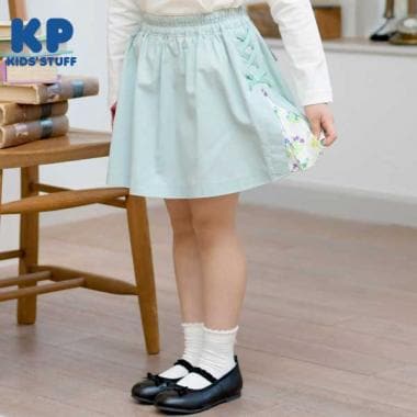 編み上げリボン切り替えスカート(110～130)(110cm ミント): キッズ
