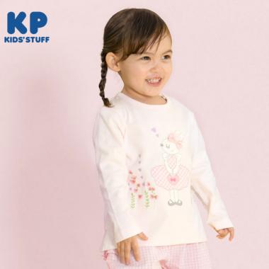 スイートピーうさぎの長袖Tシャツ(90)