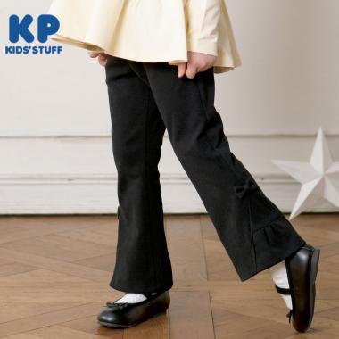 KP 裾フリルストレッチパンツ(110～150)(110cm 黒): キッズ