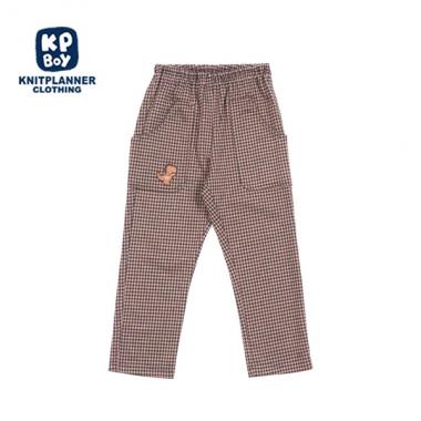 KPBOY 千鳥ジャガード恐竜パンツ(80～110)(80cm 茶): キッズ