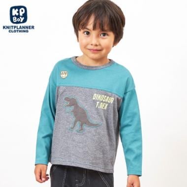 KPBOY 日本製/恐竜モチーフ長袖Ｔシャツ(80～140)