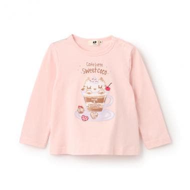 ラテcocoプリント長袖Tシャツ(80-90cm)