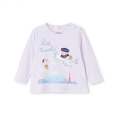 日本製/トラベルmimi長袖Tシャツ (80～90cm)