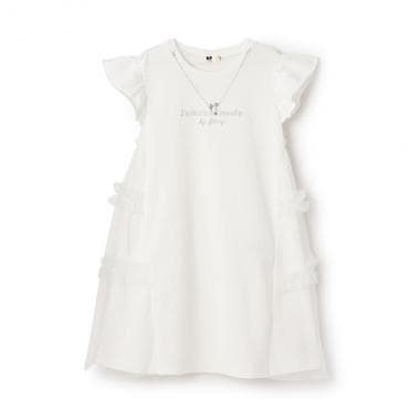ネックレスつき 鹿の子メッシュワンピース