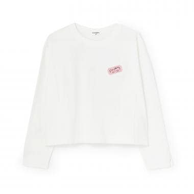 【Trois Lapins】 ワッペンデザイン 長袖Ｔシャツ