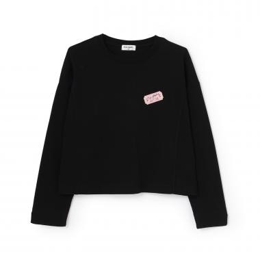 【Trois Lapins】 ワッペンデザイン 長袖Ｔシャツ