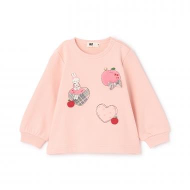 ミミちゃん&ハートアップリケ 裏毛トレーナー