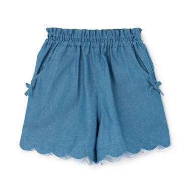 ラメデニム ショートパンツ