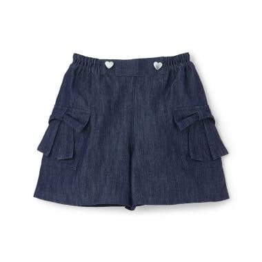 リボンポケット デニム キュロット