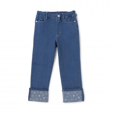 【Trois Lapins】 ストレッチデニム ロールアップパンツ