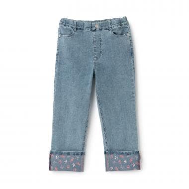 【Trois Lapins】 ストレッチデニム ロールアップパンツ