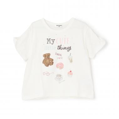 【Trois Lapins】 くまグラフィック Tシャツ