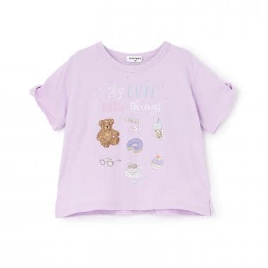 【Trois Lapins】 くまグラフィック Tシャツ