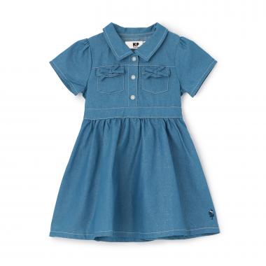 ラメデニム　シャツワンピ