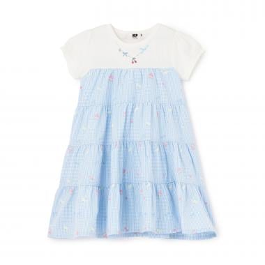 先染チェック発泡プリント ティアート ワンピーズ