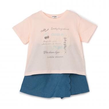 【Trois Lapins】天竺×ラメデニム 上下セット