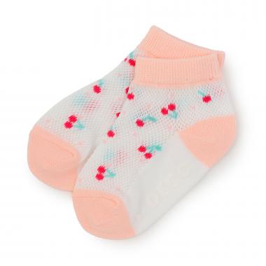 チェリー総柄 スニーカーソックス 【COOLMAX】