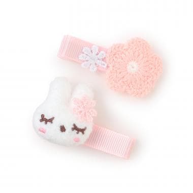 mimiちゃん＆花 ヘアクリップ