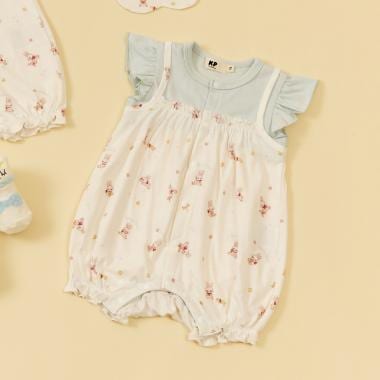 肩フリル レイヤードデザイン ショートオール