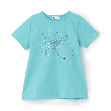 ラメリボンプリント Tシャツ