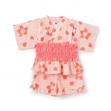 いちご柄 甚平･帯付き