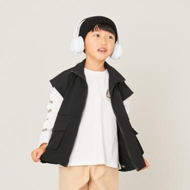 ナイロンWポケットベスト(M(100-110cm) 黒): キッズ - ナルミヤ 