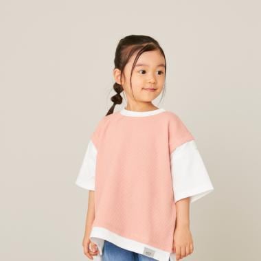 ワッフルベストレイヤード風半袖Tシャツ