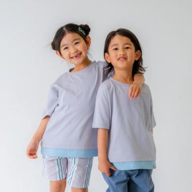 【パパもおそろい】Kidsカラーレイヤード風Tシャツ