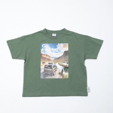 車転写半袖Tシャツ