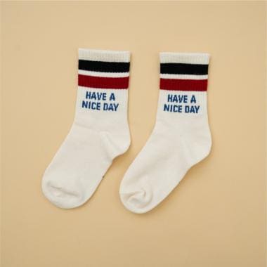 【Dセレクト】配色ラインロゴソックス