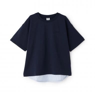 裾レイヤード風ワイドシルエット半袖T