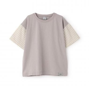 袖異素材ワイドシルエット半袖T