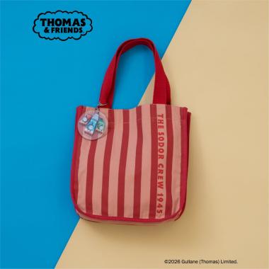 【3月13日発売予定】【きかんしゃトーマス】チャーム付きストライプミニトート