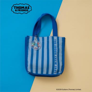 【3月13日発売予定】【きかんしゃトーマス】チャーム付きストライプミニトート