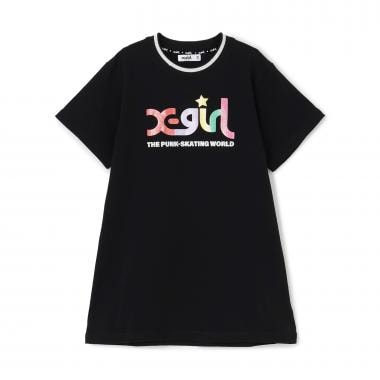 ☆彡ラメ発泡ロゴTワンピース