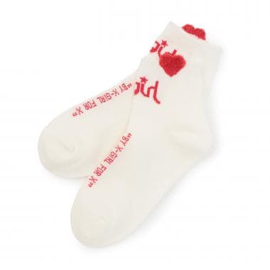 ☆彡立体ハートロゴショートソックス